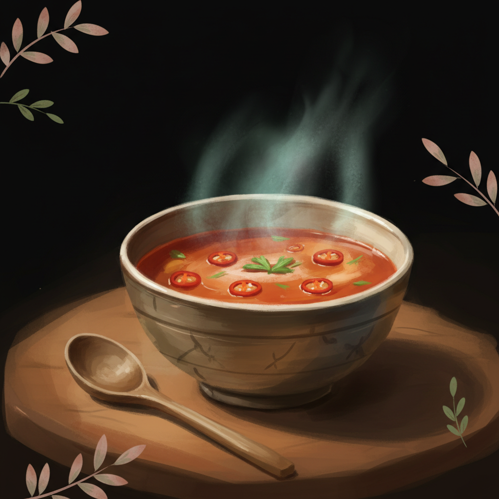 Illustration: Eating spicy soup at the first sign of migraine