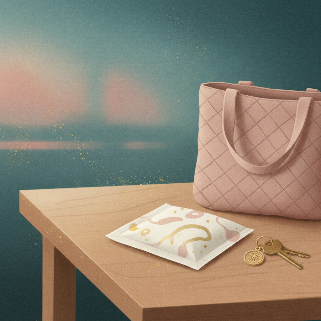 Illustration: Keeping an airsickness bag handy for sudden nausea